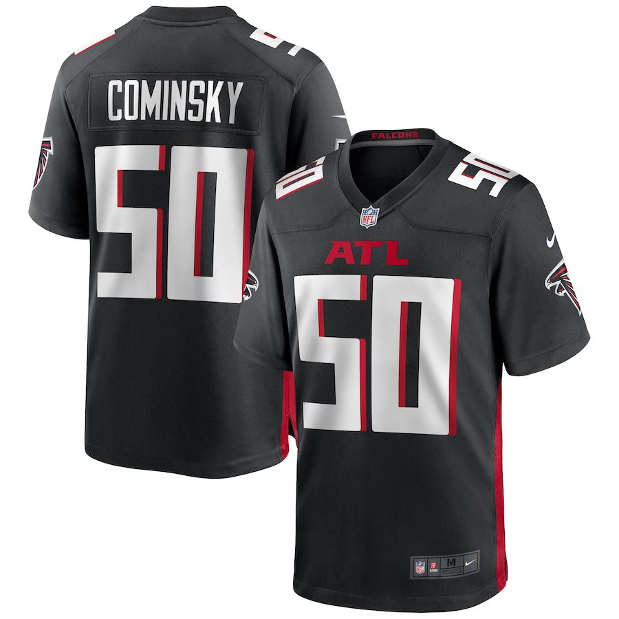 Men Atlanta Falcons 50 John Cominsky Nike Black Game NFL Jersey